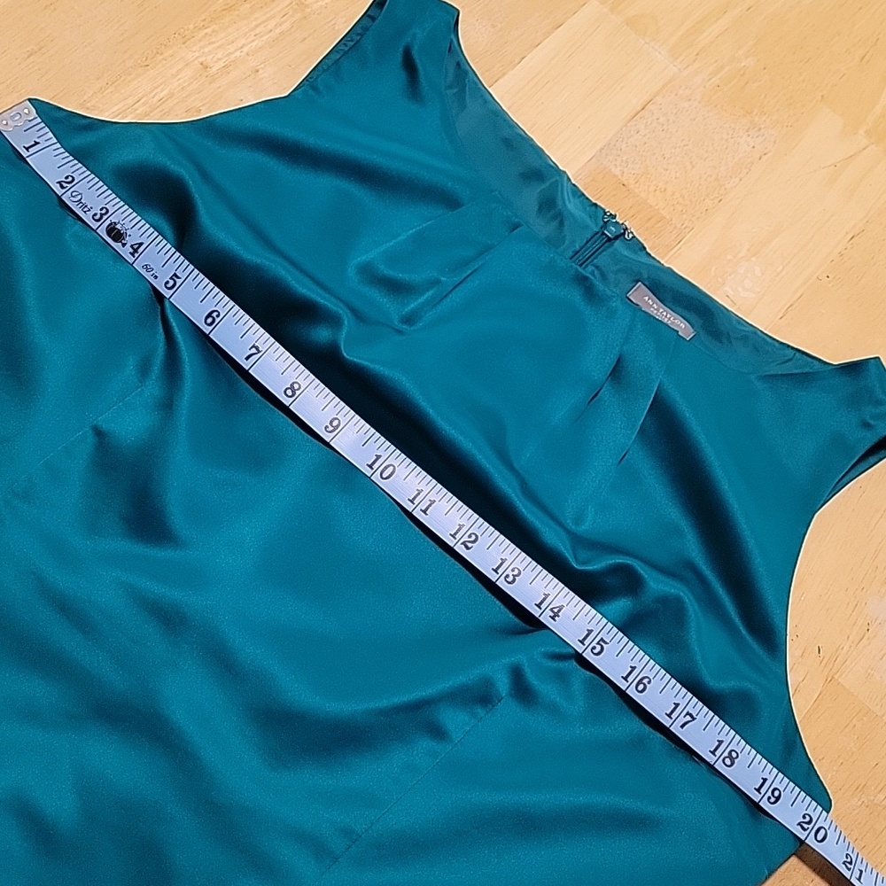 Ann Taylor Teal Sleeveless Belted Sheath Dress - Picture 9 of 13
